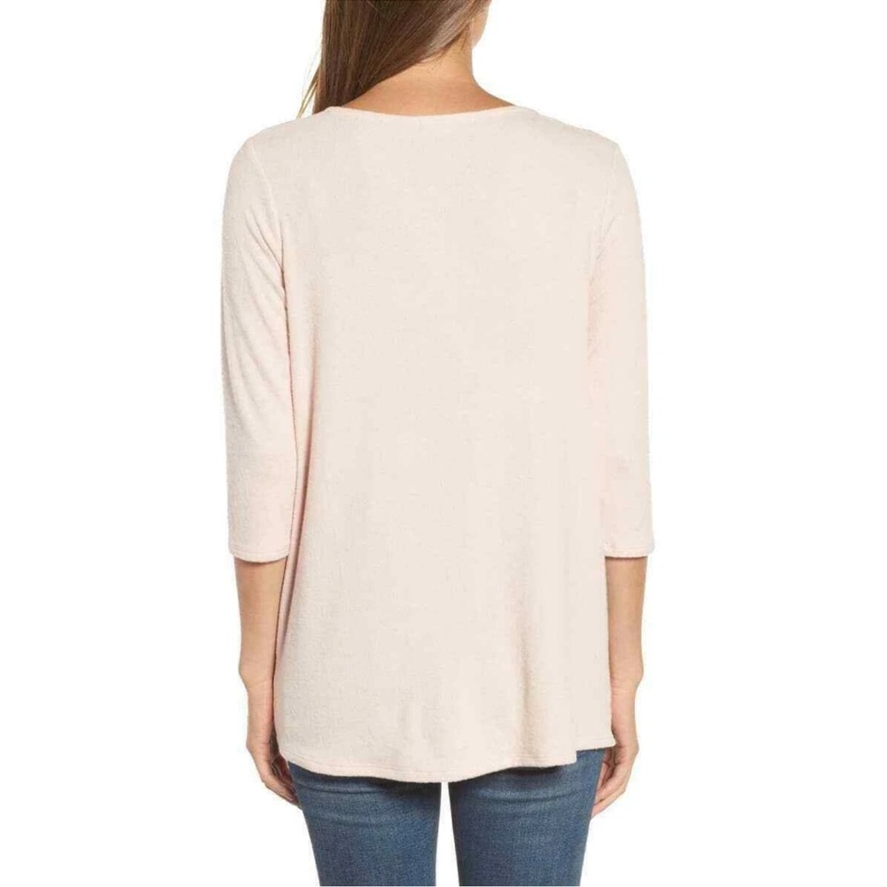 NWT Gibson Pink Smoke Cozy Twist Front Pullover 3/4 sleeve Sweater Size S - Picture 9 of 9